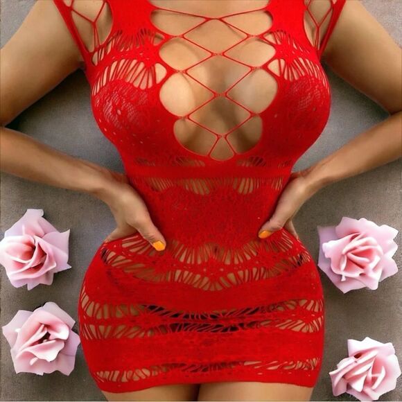 Neon Green / Red  l Feels Good On! l Ultra-Soft l OS l High-stretch l Top, dress - Picture 9 of 12